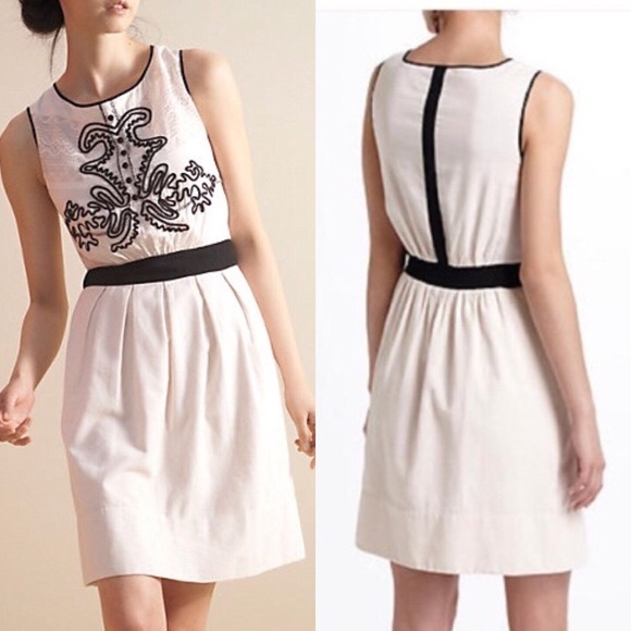 Anthropologie Dresses & Skirts - Anthropologie Black/Cream Embroidered Dress 6